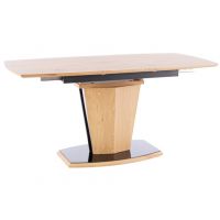 SIGNAL - HOUSTON Stół rozkładany 120(160)x80x76 cm | Blat Dąb | Stelaż dąb i czarny lakier