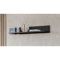 Bydgoskie Meble - KASAI Półka | 24RWMI01 | Orzech koloumbia - czarny połysk