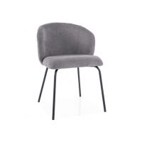 SIGNAL - KEVIN VARDO Krzesło | Tkanina Vardo Szary 11 | Stelaż Czarny mat