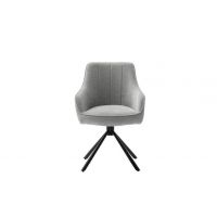 MC AKCENT - KASAMA Krzesło | Nogi skośne metal lakier czarny mat | Obrót siedziska | Tkanina jasnoszara | KA4S94HG