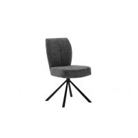MC AKCENT - KEA S Krzesło | 4 Nogi skośne | Metal lakier czarny mat | Obrót siedziska | Tkanina Antracyt | KE4S97AN