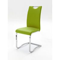 MC AKCENT - KOELN Krzesło na płozie | ekoskóra limonka | KOEC10LI