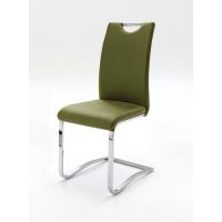 MC AKCENT - KOELN Krzesło na płozie | ekoskóra oliwkowa | KOEC10OL