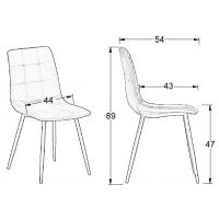 STEMA - Krzesło CN-6004 | Jasny Szary | Stelaż Złoty