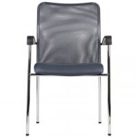 STEMA - Krzesło konferencyjne HN-7501 | Stelaż chromowany | Kubełek szary
