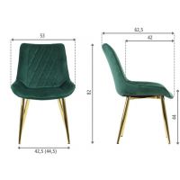 STEMA - Krzesło HTS-6020 | Zielone | Nogi złote
