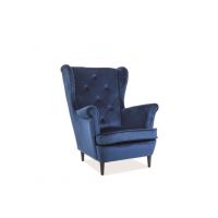 SIGNAL - LADY Velvet Fotel | Tkanina | Granatowy Bluvel 86 | Nogi wenge | z PL