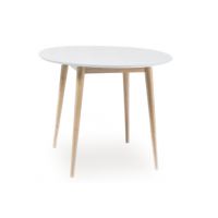 SIGNAL - LARSON Stół 90x90cm | Biały | Dab bielony