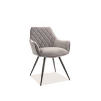 SIGNAL - LINEA Velvet Krzesło | Tkanina | Szary Bluvel 14 | DOSTĘPNE OD RĘKI