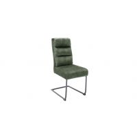 MC AKCENT - LAMPANG Krzesło na płozie | stelaż lakier czarny mat | Tkanina oliwka | LASS47OL