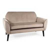 SIGNAL - MENA Velvet Sofa | Tkanina | Ciemny beż Bluvel 40 | Nogi wenge | z MR