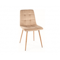 SIGNAL - MILA D VELVET Krzesło | Tkanina Bluvel 28 Beż | Stelaż metal dąb