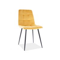SIGNAL - MILA Velvet Krzesło | Tkanina | Curry Bluvel 68 | Stelaż czarny