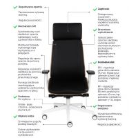 GROSPOL - MOON WOOD HD Fotel Obrotowy White / Chrome | Mechanizm Synchro Plus SP1 | Podłokietniki 3D | Zagłówek