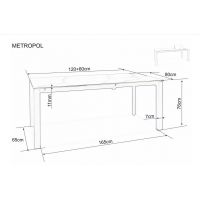 SIGNAL - METROPOL CERAMIC Stół 120-180x80 | Czarny efekt marmuru | Czarny Mat