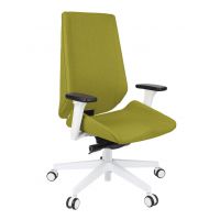 GROSPOL - MOON Fotel Obrotowy White / Chrome | Mechanizm Synchro Plus SP1 | Podłokietniki 3D | Obciążenie do 150 kg