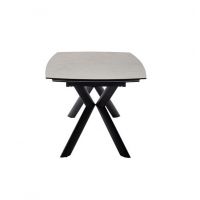 MC AKCENT - OSSANA Stół 180-260x100 | Ceramika Antracyt | Stelaż metal lakier czarny mat | OS18SMAN