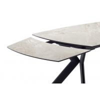 MC AKCENT - OSSANA Stół 180-260x100 | Ceramika marmur Rdzawoszary | Stelaż metal lakier czarny mat | OS18SMGH