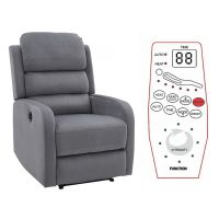 SIGNAL - PEGAZ M Velvet Fotel elektryczny rozkładany z funkcją masażu | Tkanina | Szary Bluvel 14 | z MR