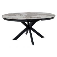 SIGNAL - PORTO CERAMIC Stół 120x120-160x76h | PANDORO Biały | Czarny