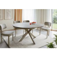 SIGNAL - PORTO CERAMIC Stół 120x120-160x76h | TRAVERTINE Beż | Kaszmir