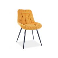 SIGNAL - PRAGA Sztruks Krzesło | Tkanina | Curry Fjord 66