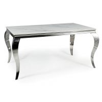 SIGNAL - PRINCE CERAMIC Stół 150x90x75 | Biały CALACATTA | Chrom