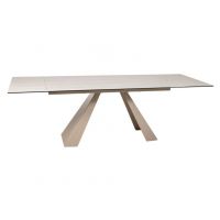 SIGNAL - SALVADORE CERAMIC Stół rozkładany 160-240x90x76 | TRAVERTINE Beż | Kaszmir