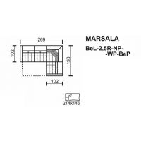Meblomak - MARSALA Narożnik BeL-2,5R-NP-WP-BeP z funkcją spania i pojemnikiem