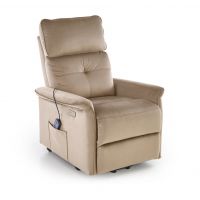 HALMAR - SEMIR 2 Fotel | Elektrycznie rozkładany | Gniazdo USB | Beżowy