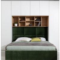 NEW ELEGANCE - NEW ELEGANCE Sleep Varia Konfiguracja | Szafa 45 z szufladami | Szafa 45 z wieszakami | 2x Bok maskujący w kolorze frontu | Baza pod łóżko 160 | Biały mat
