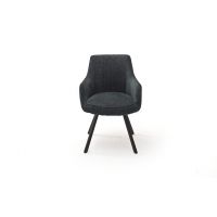 MC AKCENT - SASSELLO Krzesło | Obrót siedziska | 4 Nogi metal czarny mat | Tkanina typu Szenil Antracyt | SA4S43AN