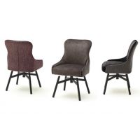 MC AKCENT - SHEFFIELD A Krzesło | Obrót siedziska | 4 Nogi okrągłe metal czarny mat | Tkanina cappuccino | SHEA66CX | SHGD63SM