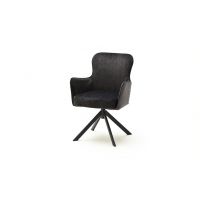 MC AKCENT - SHEFFIELD B Krzesło | Obrót siedziska | 4 Nogi owalne metal czarny mat | Tkanina Antracyt | SHEB66AN | SHGD73SM