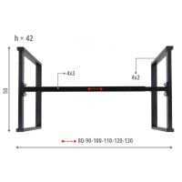 STEMA - Stelaż do stołu lub ławy NY-L03 | Czarny | Rozsuwana belka 80-130 | Wysokość 42 cm