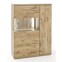 MC AKCENT - SANTORI Kredens SAN17,T21 | Dąb sękaty olejowany w kolorze bianco