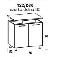 LIVEO - TIFFANY Szafka T22/D80 | Dolna 80
