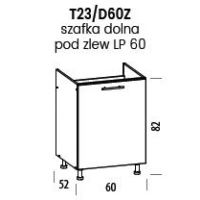 LIVEO - TIFFANY Szafka T23/D60Z | Dolna 60 zlewozmywakowa