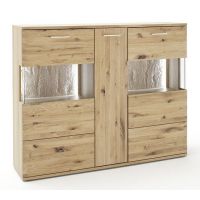 MC AKCENT - SANTORI Kredens wysoki SAN17.T05 | Dąb sękaty olejowany w kolorze bianco