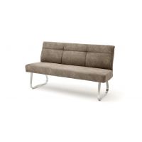 MC AKCENT - TALENA Ławka 180 | Płoza stal szlachetna szczotkowana | Tkanina brąz antyczny | TB1838BX