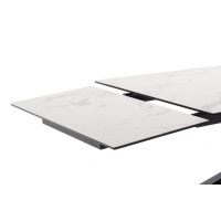 MC AKCENT - TESERO Stół 200-300x95 | Ceramika marmur krem | Stelaż metal czarny mat | TE20SMCM