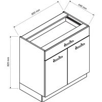 Stolkar - ELENA II Szafka D80S/1 | Dolna 1 szuflada 2 drzwi
