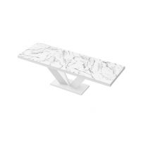 HUBERTUS - VIVA 2 Stół 160-256x89 | Super Print | Marmur | Marble White | Biały połysk