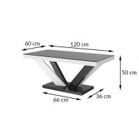 HUBERTUS - VIVA 2 Mini Ława | Czarny połysk