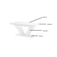 HUBERTUS - VIVA 2 Stół 160-256x89 | Blat Biały mat | Noga Biała