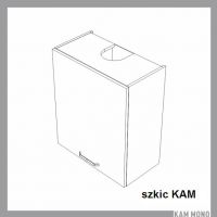 KAM - KAMMONO Szafka W60.1/71 | Górna do szafek o wys. 90 cm | Z okapem | Front frezowany