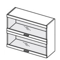 LAYMAN - BLANKA Szafka WOW 9/72 górna 90 cm 2 klapy 2 witryny