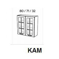 KAM - KAMMONO Szafka WW80/71 | Górna | Witryna | 2-drzwi | Front frezowany