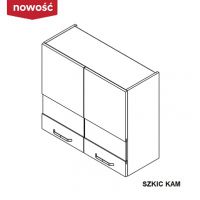 KAM - KAMMONO Szafka WW80/71 | Górna | Witryna | 2-drzwi | Front nowoczesny P2