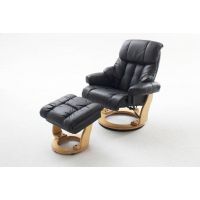 MC AKCENT - CALGARY Fotel Relax | Czarny | Stelaż Naturalny | 64023SN5